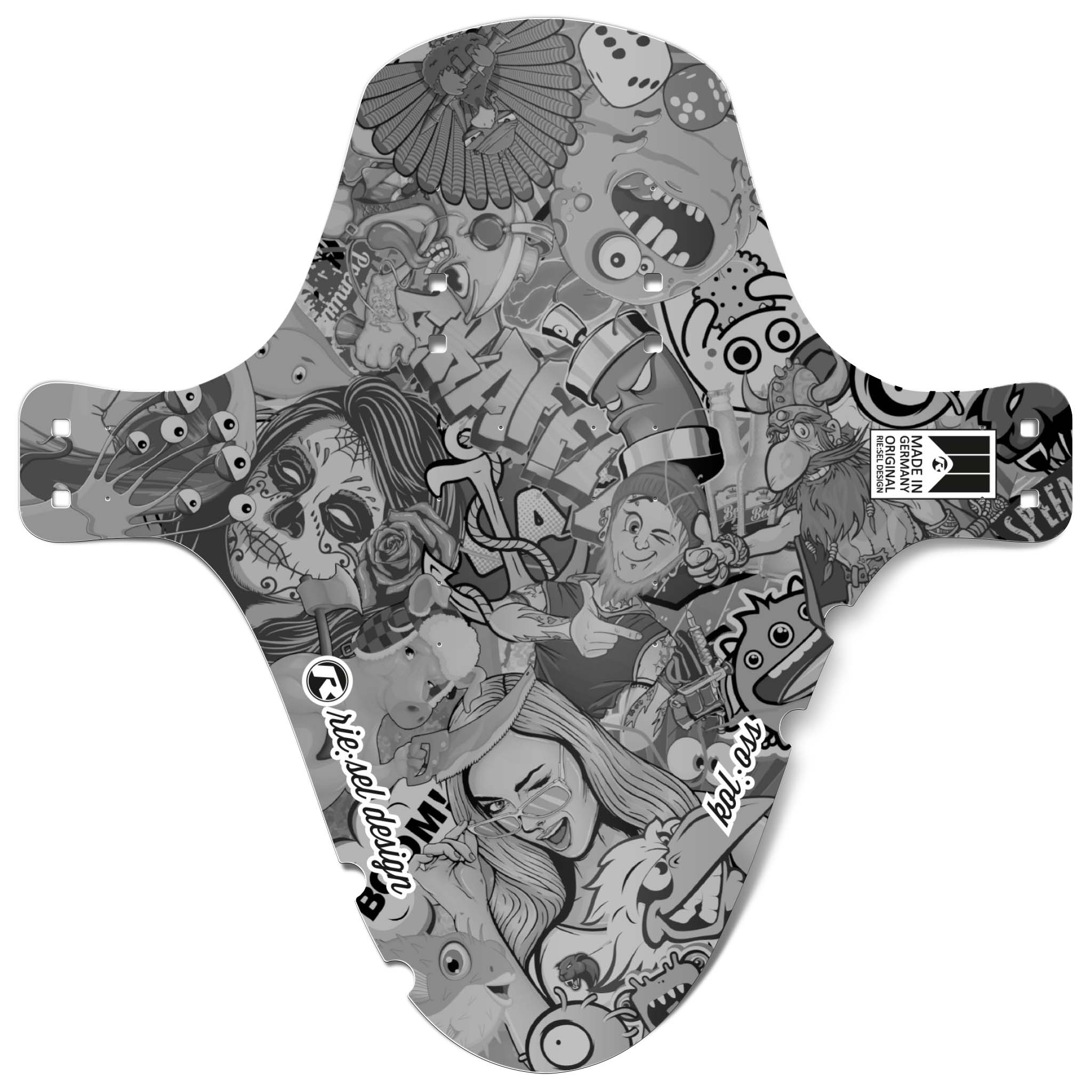 Riesel Design Mud Guard kol:oss stickerbomb ultra black