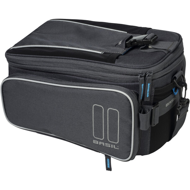 Basil Sport Design Gepäckträgertasche 7-15L, Graphite +Mik Adapterplatte