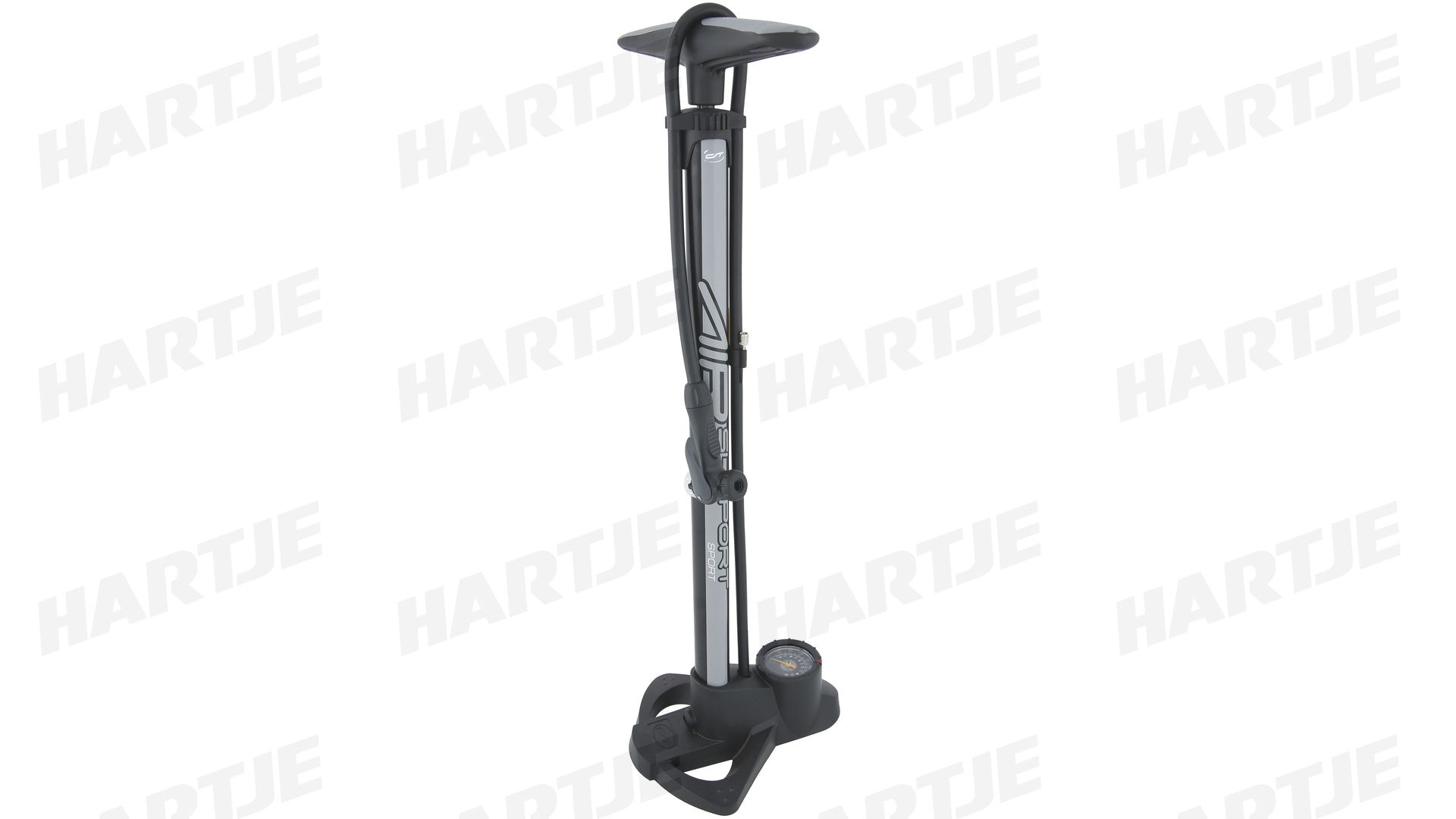 Contec Luftpumpe, Standluftpumpe schwarz cool grey für alle Ventile